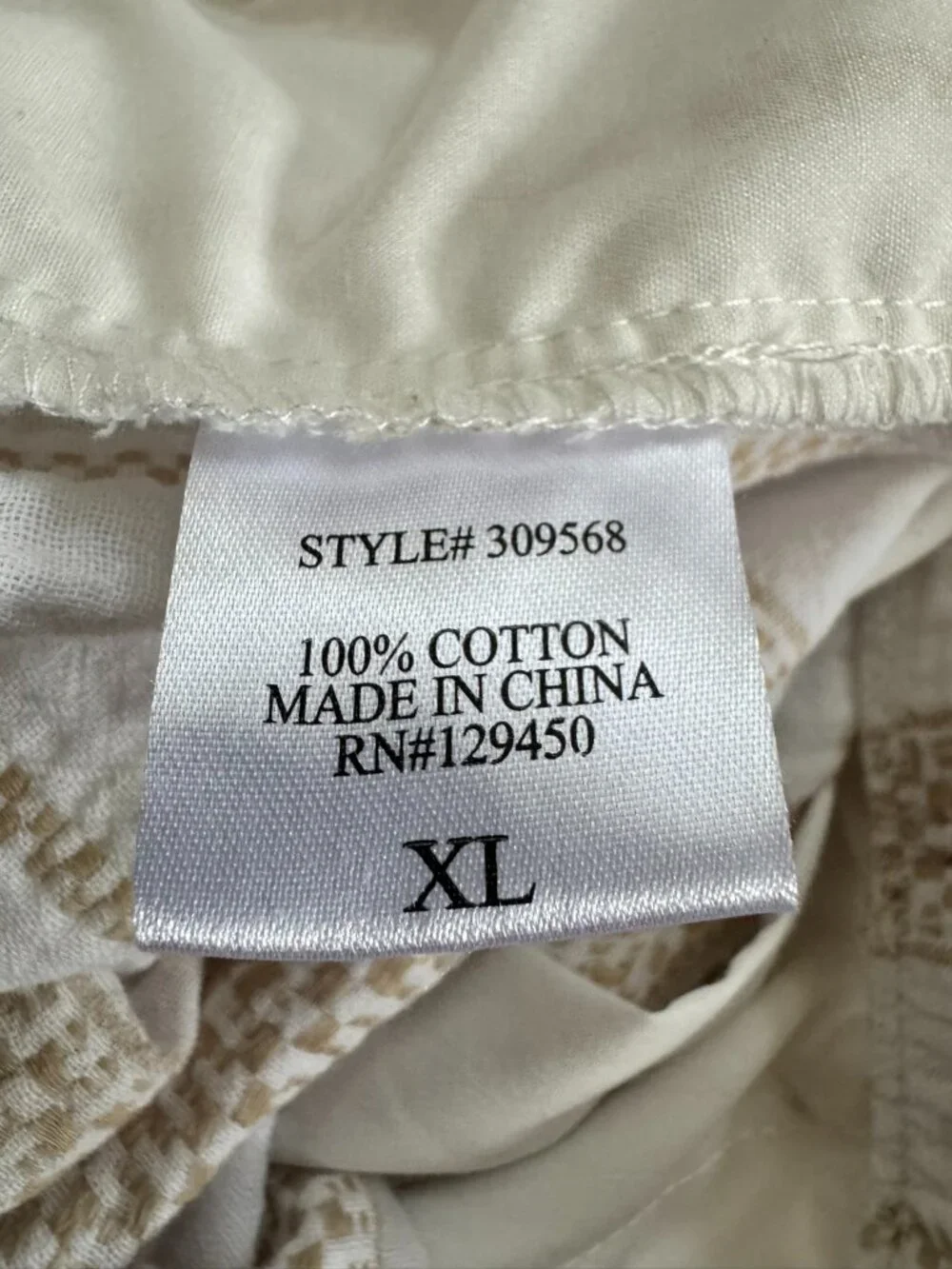 Coastal Comfort Gauze Pants XL | Cotton Beach White & Tan Stripe - Picture 8 of 9